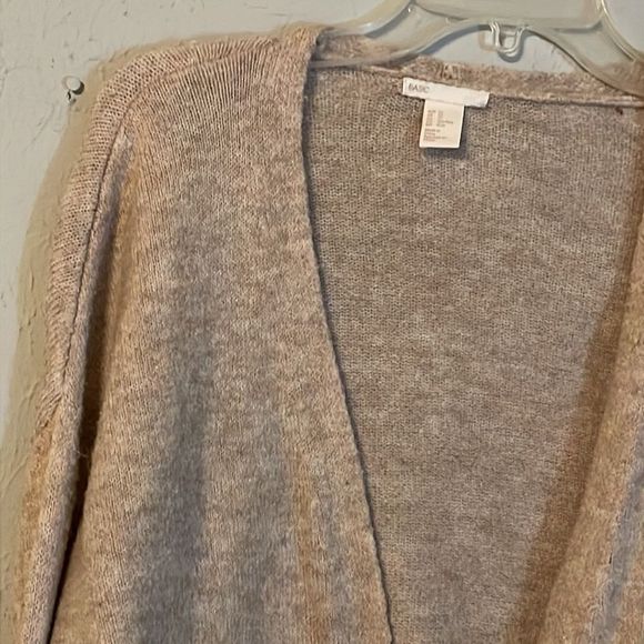 XS H & M Basic tan beige long sleeve open front knit cardigan sweater - Picture 3 of 13